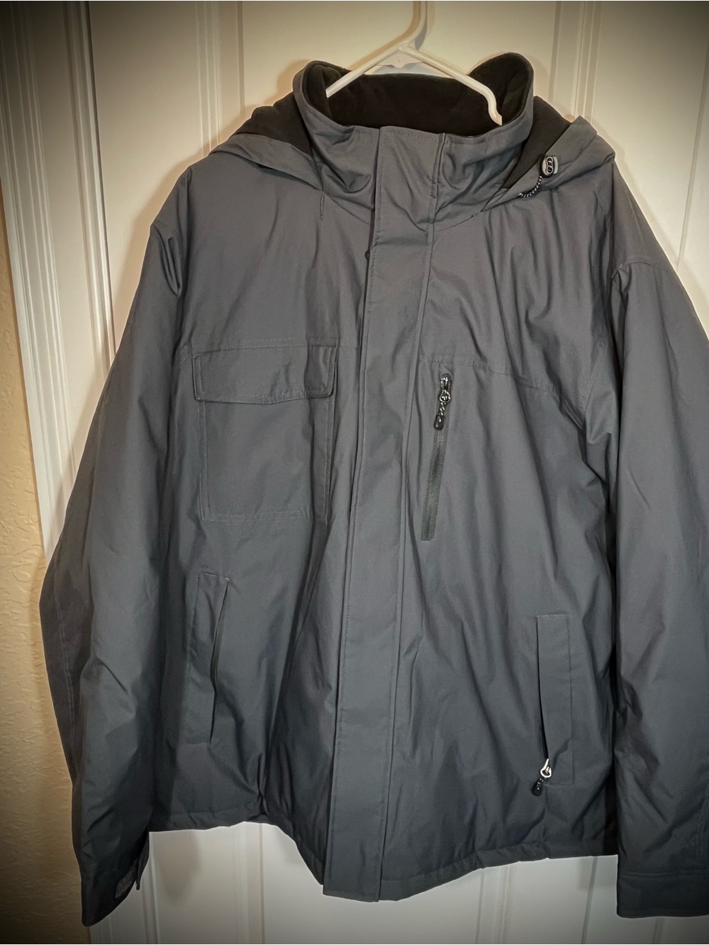 Swiss Tech Men’s 2XL 2XG 50-52 Gray Hooded Softshell Jacket Full Zip Outdoor